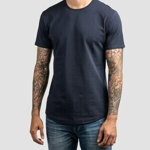 BYLT Navy Blue Men's Drop-Cut Premium Basics Active Casual Tee Shirt Size Small